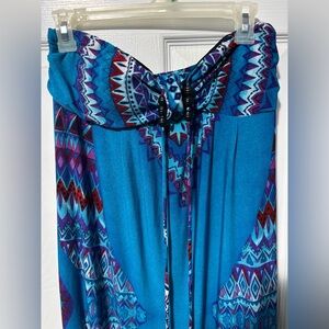 Enfocus Studio Blue and Red Patterned Maxi Vacation Dress size 8